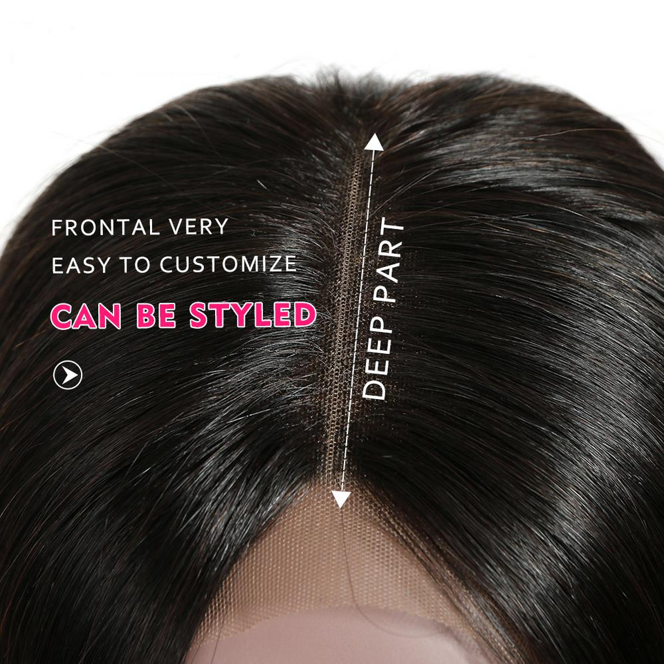 180% Density Short Lace Closure Human Hair Bob Wigs Brazilian Hair Wigs Pre Plucked with Baby Hair Natural Color Remy