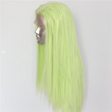 Light Green Color Heat Resistant Hair 150% Denstiy Cosplay Perruque Masquera Women Wedding Synthetic Lace Front Wigs