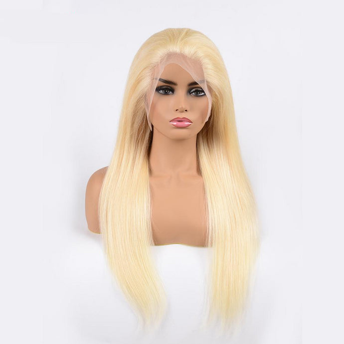#613 Honey Blond Lace Front Wig 180% Density Straight Human Hair Wig Pre Plucked With Baby Hair 10-30 inch 613 wig Remy Hair