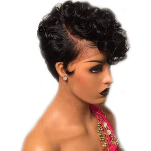 Short Human Hair Wig For Black Wome Pre Plucked Bob Wig Remy Brazilian Lace Front Wig Glueles Lace Front Human Hair Wig