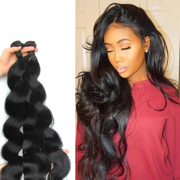 Body Wave Peruvian Hair Weave Bundles 100% Human Hair 30 32 34 36 38 40 Inch 3/4 Bundle Natural Color Remy Hair Weft