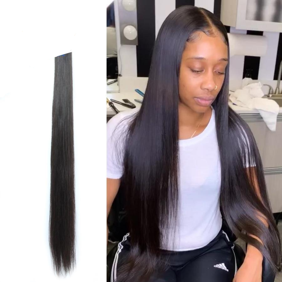 8-34 36 38 40 Inch Brazilian Hair Weave Bundles Straight 100% Human Hair 3/4 Bundles Natural Color Remy Hair Extensions
