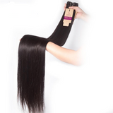 30 Inch 32 34 36 38 40 Inch Human Hair Bundles With Closure Straight Brazilian Hair Weave 3 4 Bundles With Lace Closure Mscoco