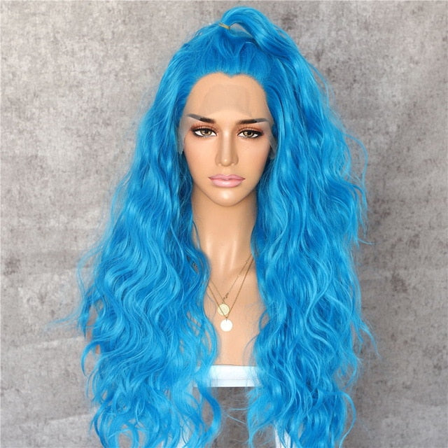 Orange Yellow Natural Curly Wave Heat Resistant Hair Women Makeup Wedding Party Gift Synthetic Lace Front Daily Wigs