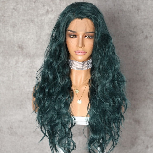 Orange Yellow Natural Curly Wave Heat Resistant Hair Women Makeup Wedding Party Gift Synthetic Lace Front Daily Wigs
