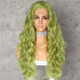 Orange Yellow Natural Curly Wave Heat Resistant Hair Women Makeup Wedding Party Gift Synthetic Lace Front Daily Wigs
