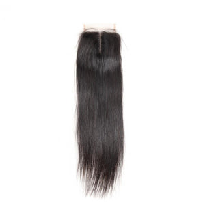 4 * 4 Swiss Lace Closure Brazilian Straight Remy Human Hair Closure Natural Color 10-22 inch