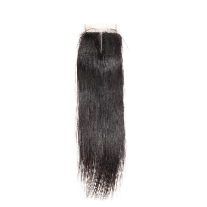 4 * 4 Swiss Lace Closure Brazilian Straight Remy Human Hair Closure Natural Color 10-22 inch