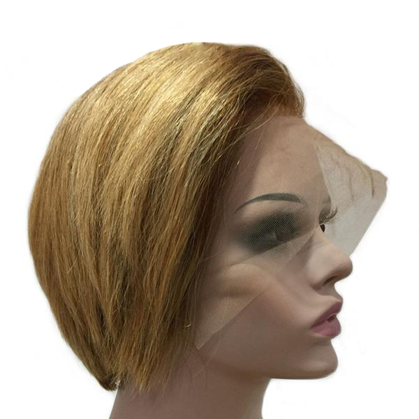 Short  Pixie Cut Wigs Human Remy Hair Wigs  150Density T4/27 color  For Woman Natural Short Wigs